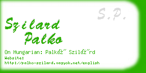 szilard palko business card